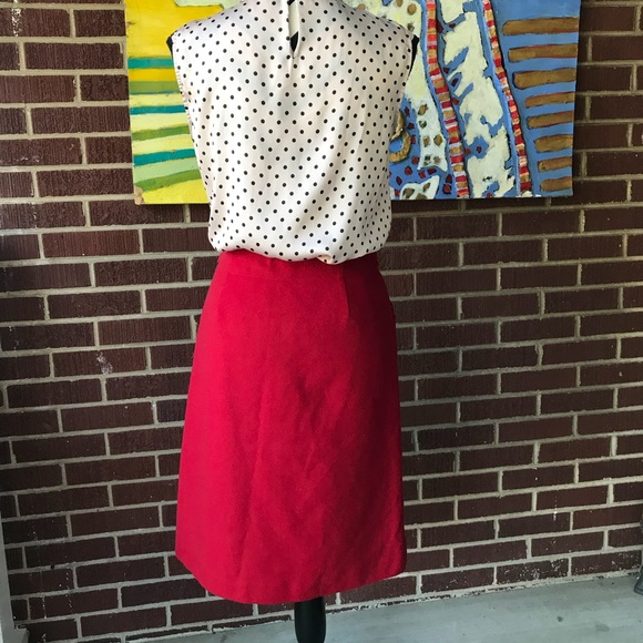 J. Crew Wool Blend dark Red Skirt - Picture 5 of 7
